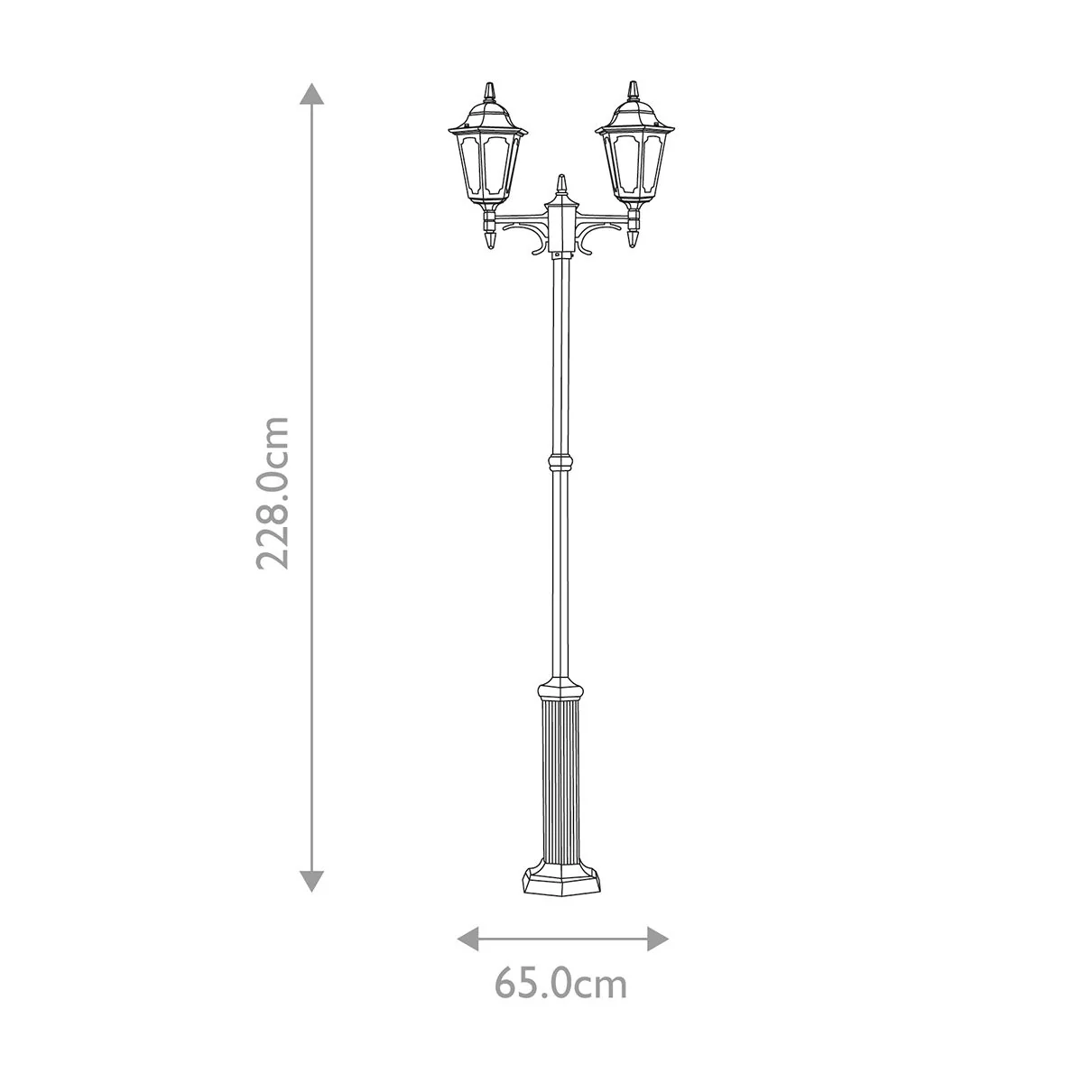 Parish 1/2Lt Lamp Post - Black IP44  E27 - Image 10
