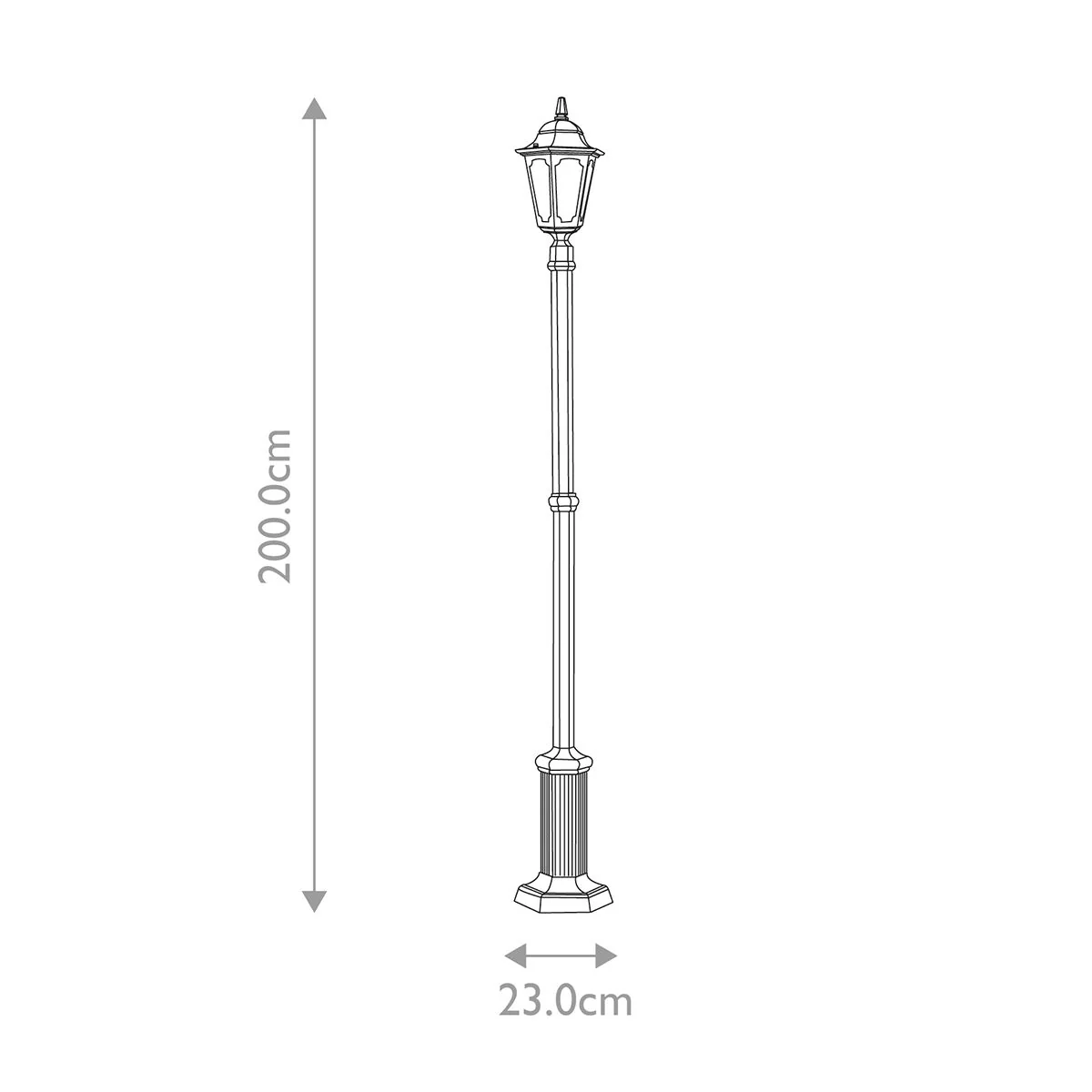 Parish 1/2Lt Lamp Post - Black IP44  E27 - Image 9