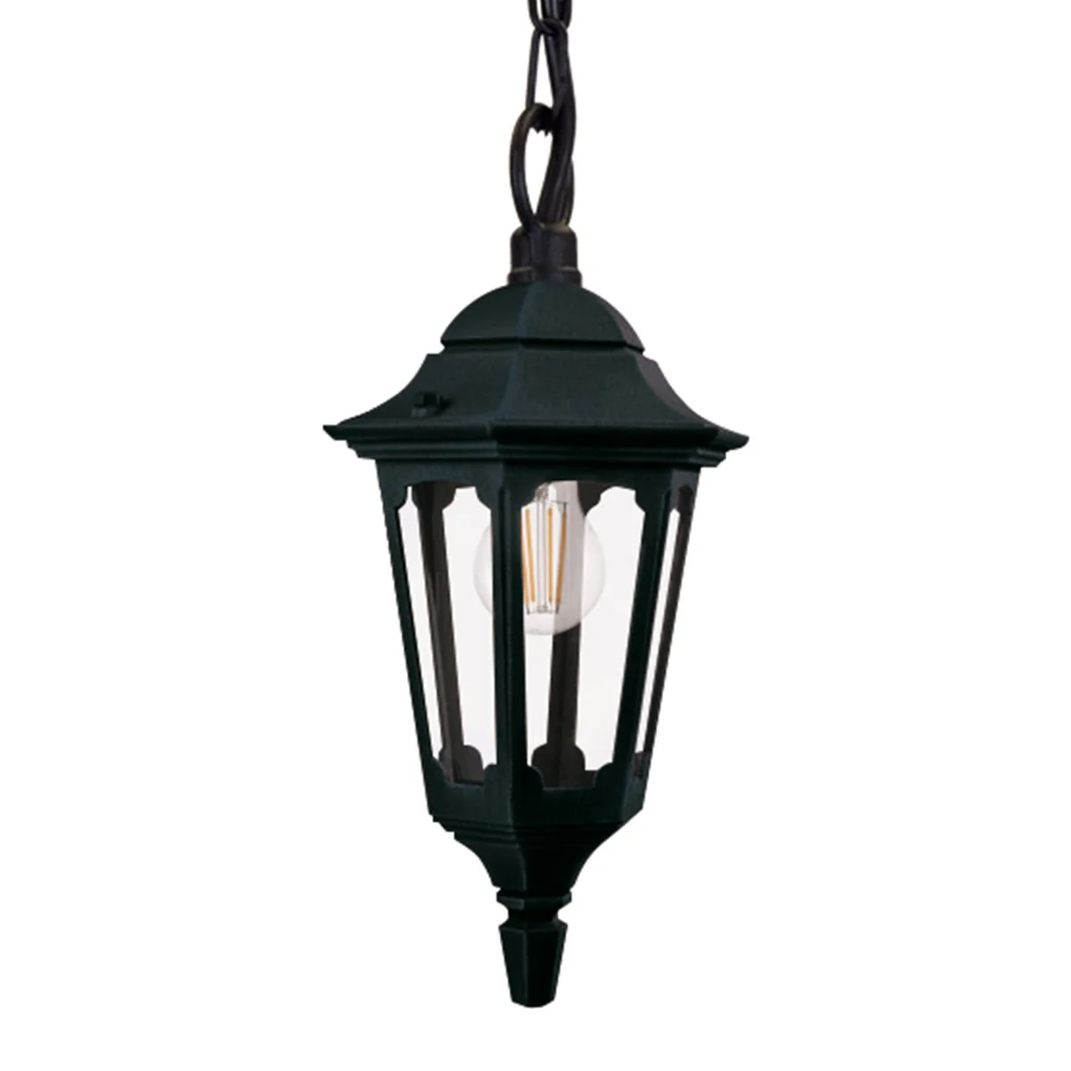 Parish 1 Light Chain Lantern - Black IP44 E27 - Image 2