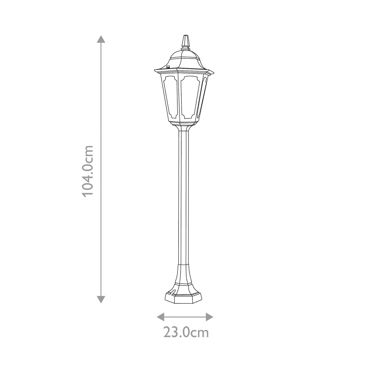 Parish Medium/Large 1 Light Pillar - Black IP44 E27 - Image 10