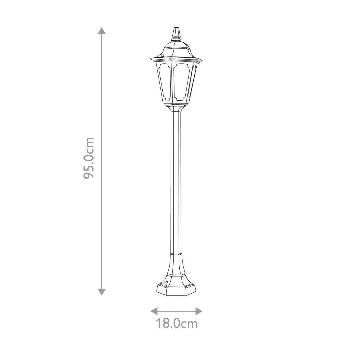 Parish Medium/Large 1 Light Pillar - Black IP44 E27 - Image 9
