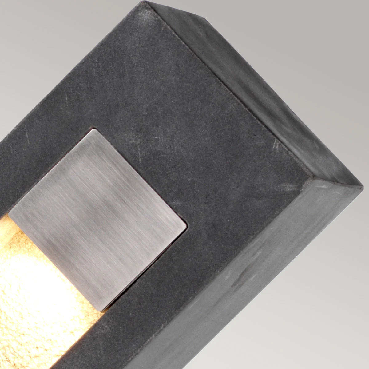 Parkstone LED Small/Large Bollard – Basalt Stone & Steel Finish - Image 6