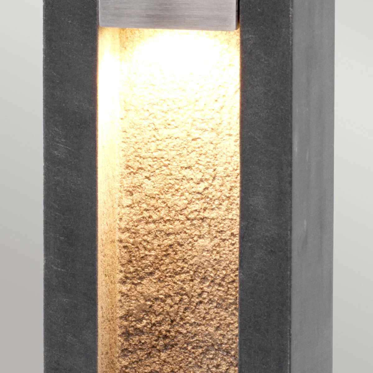 Parkstone LED Small/Large Bollard – Basalt Stone & Steel Finish - Image 7
