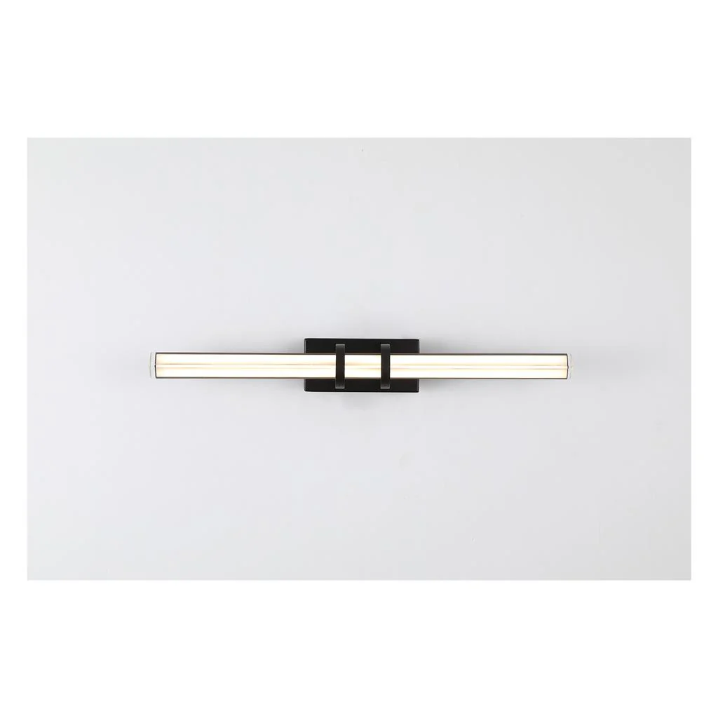 Parma LED Bathroom Over Mirror Light- Satin Brass/ Black Finish - Image 2