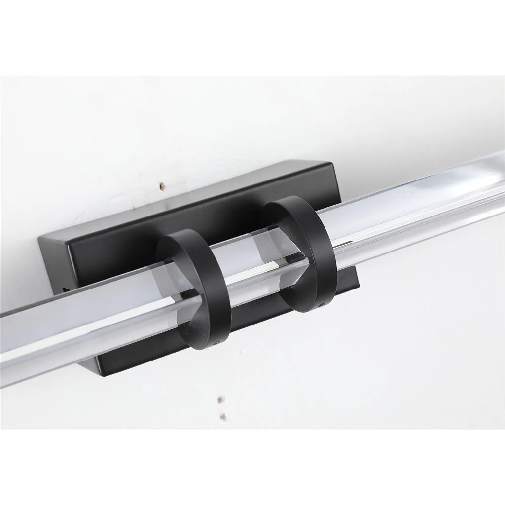 Parma LED Bathroom Over Mirror Light- Satin Brass/ Black Finish - Image 3