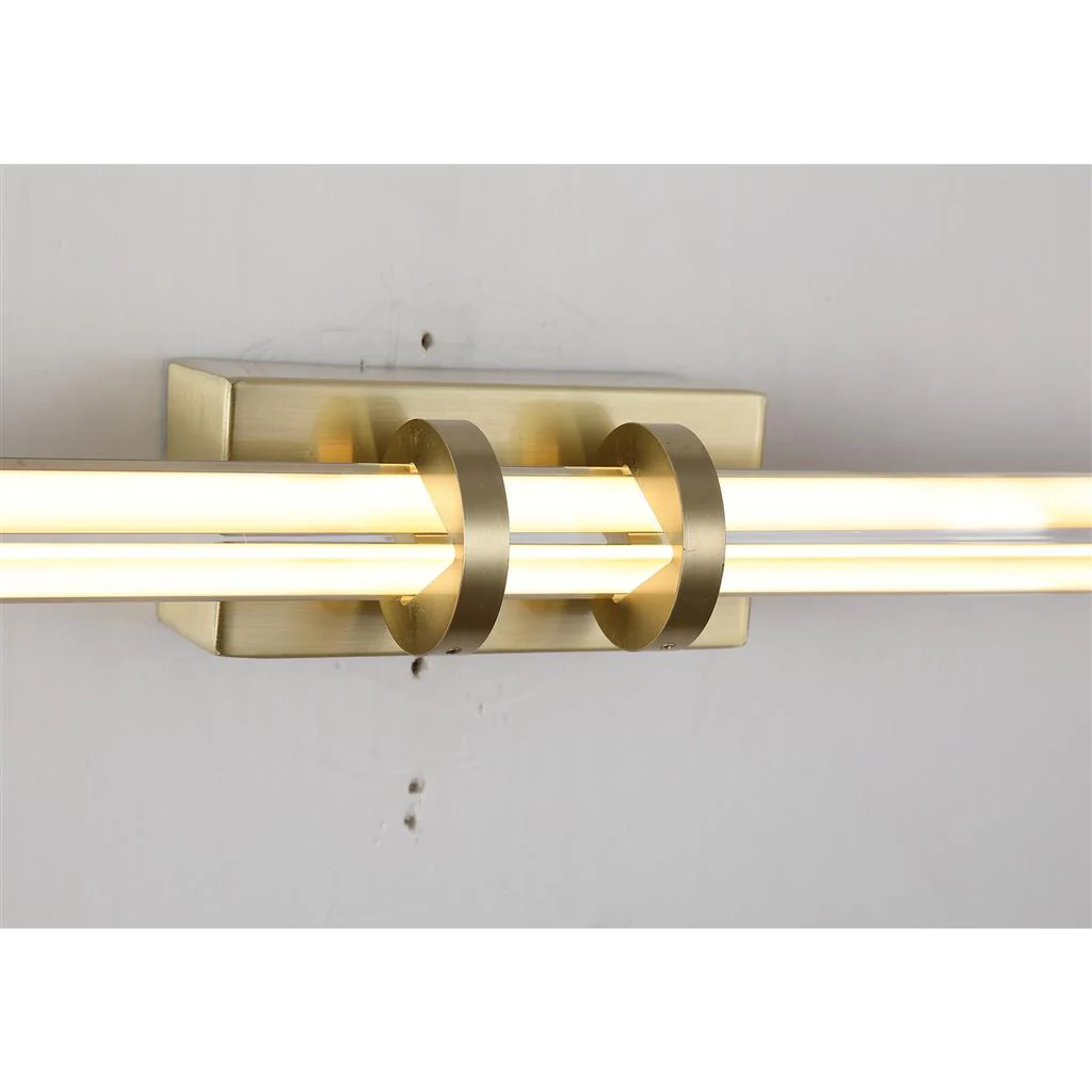 Parma LED Bathroom Over Mirror Light- Satin Brass/ Black Finish - Image 6