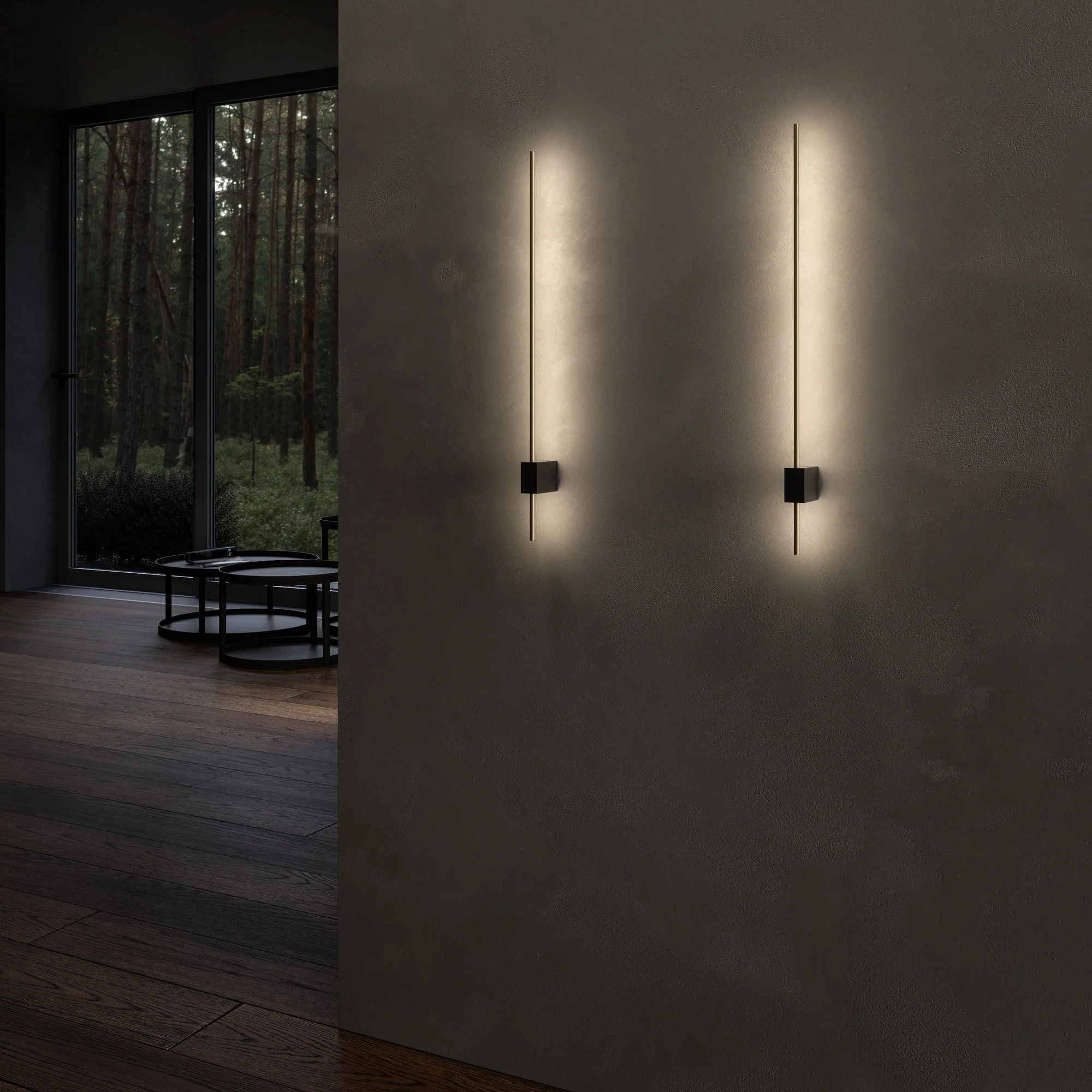 Pars Indoor LED Wall Light - Various Style & Black With Gold Finish - Image 5