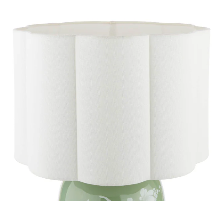 Pashley Table Lamp Green Ceramic and Polished Chrome With Shade - Image 2