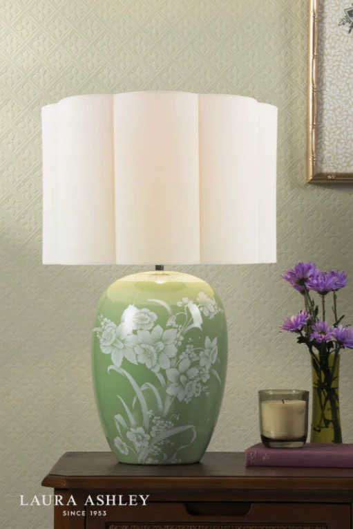 Pashley Table Lamp Green Ceramic and Polished Chrome With Shade - Image 5