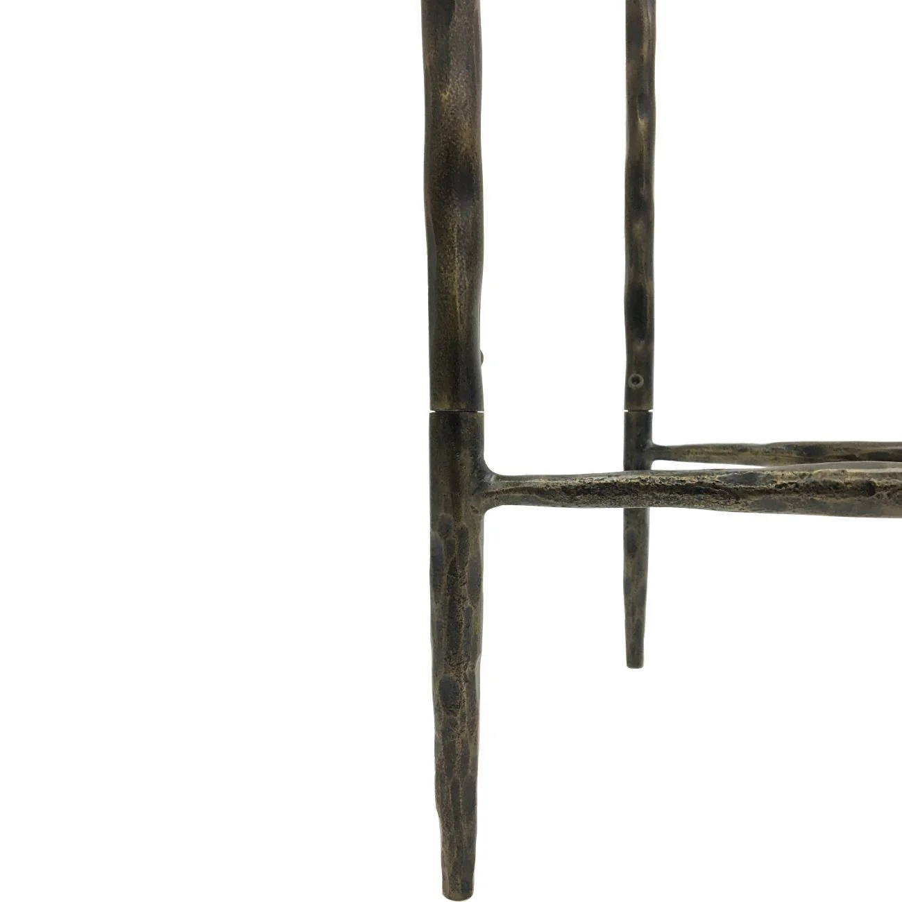 Patterdale Hand Forged Small/Large Console Table - White/Dark Bronze & Glass Top Finish - Image 11