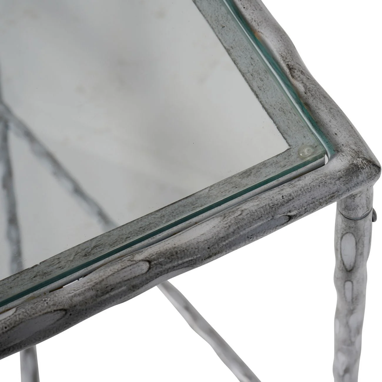 Patterdale Hand Forged Small/Large Console Table - White/Dark Bronze & Glass Top Finish - Image 13