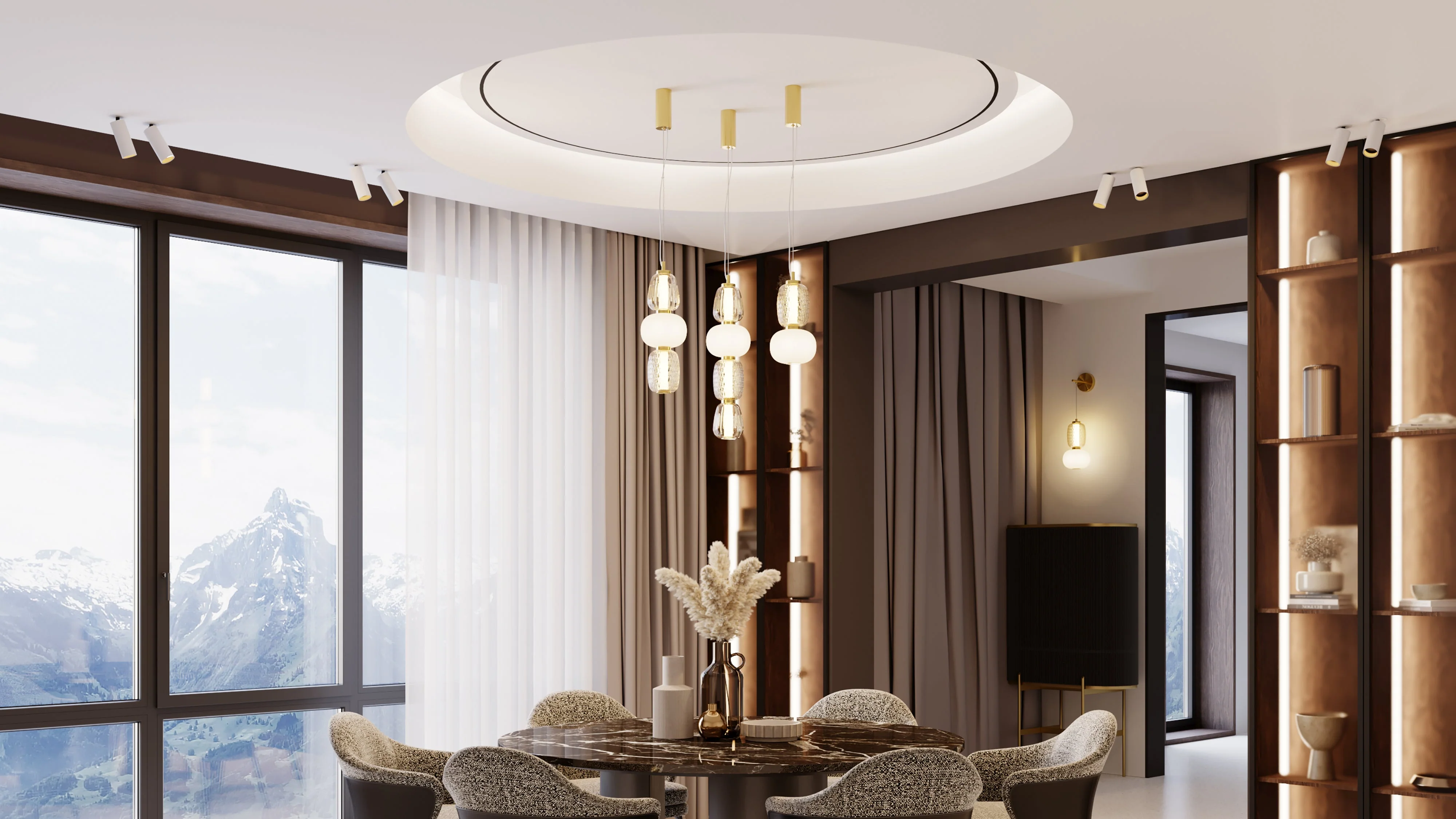 Pattern Table Lamp- Chrome/ Gold Fitting - Image 5