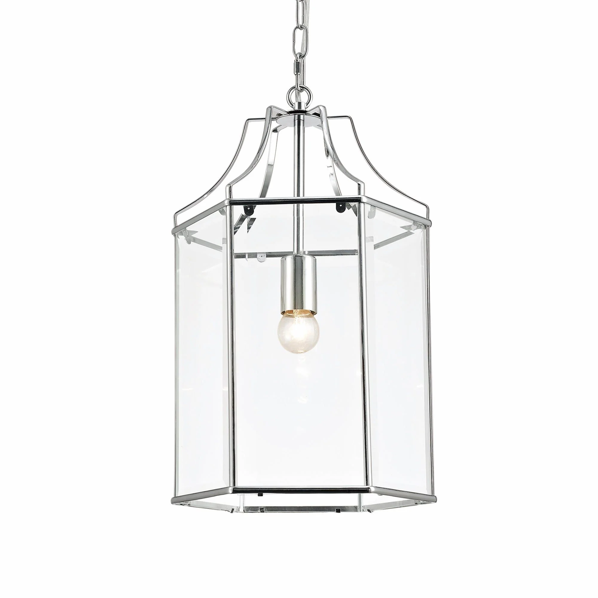 Payton 1 Light Hexagonal Pendant French Gold/Polished Chrome/Clear Glass - Image 11