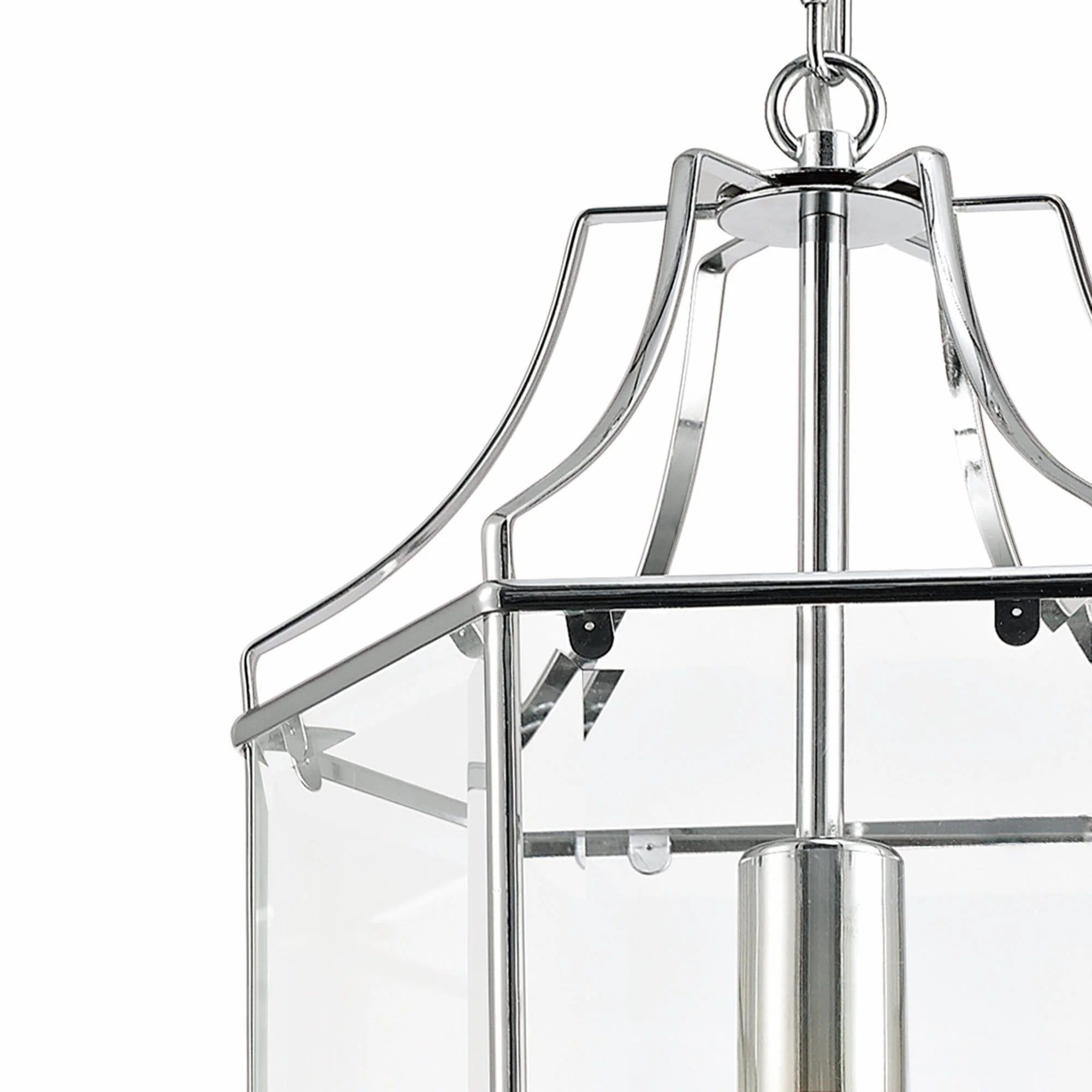 Payton 1 Light Hexagonal Pendant French Gold/Polished Chrome/Clear Glass - Image 12