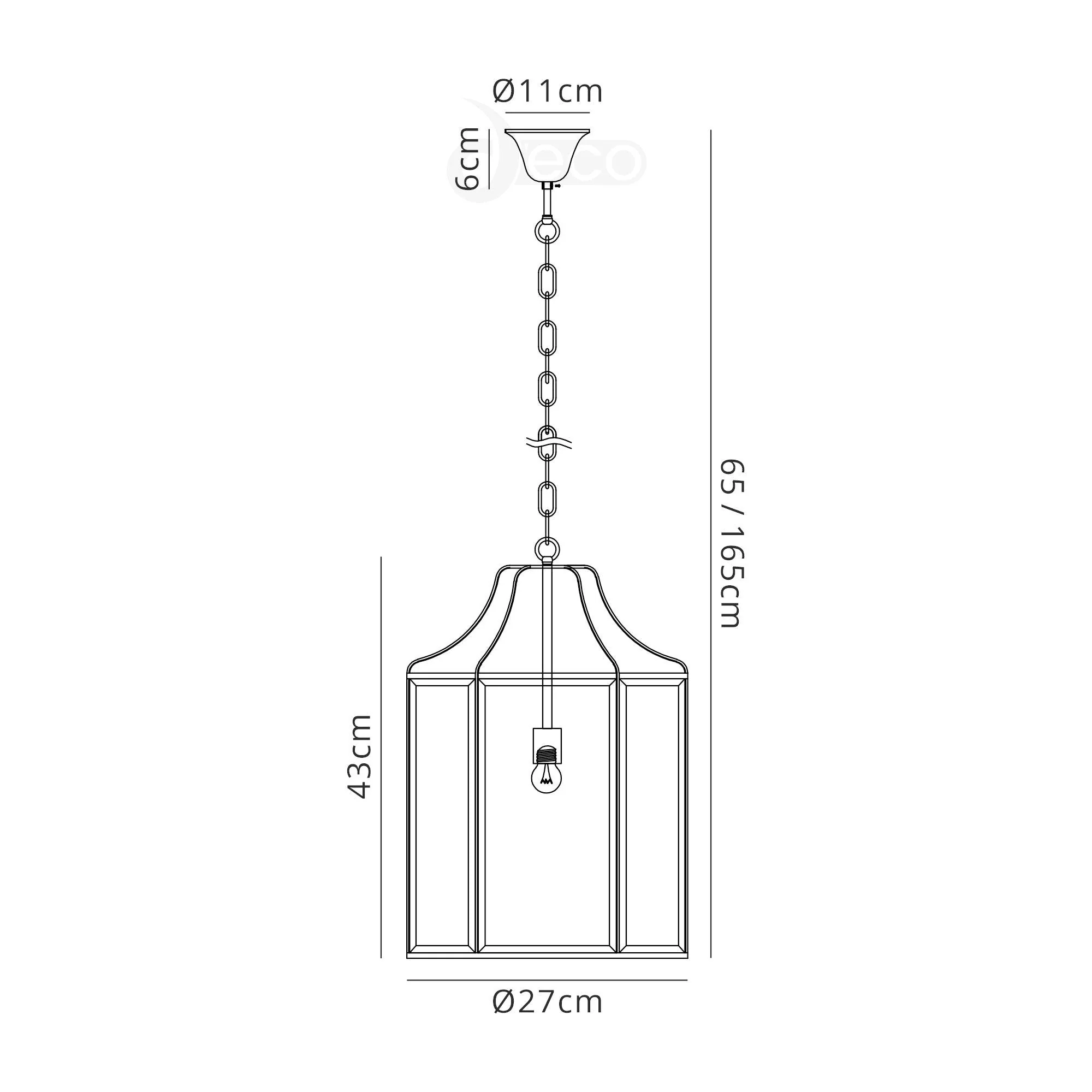 Payton 1 Light Hexagonal Pendant French Gold/Polished Chrome/Clear Glass - Image 3