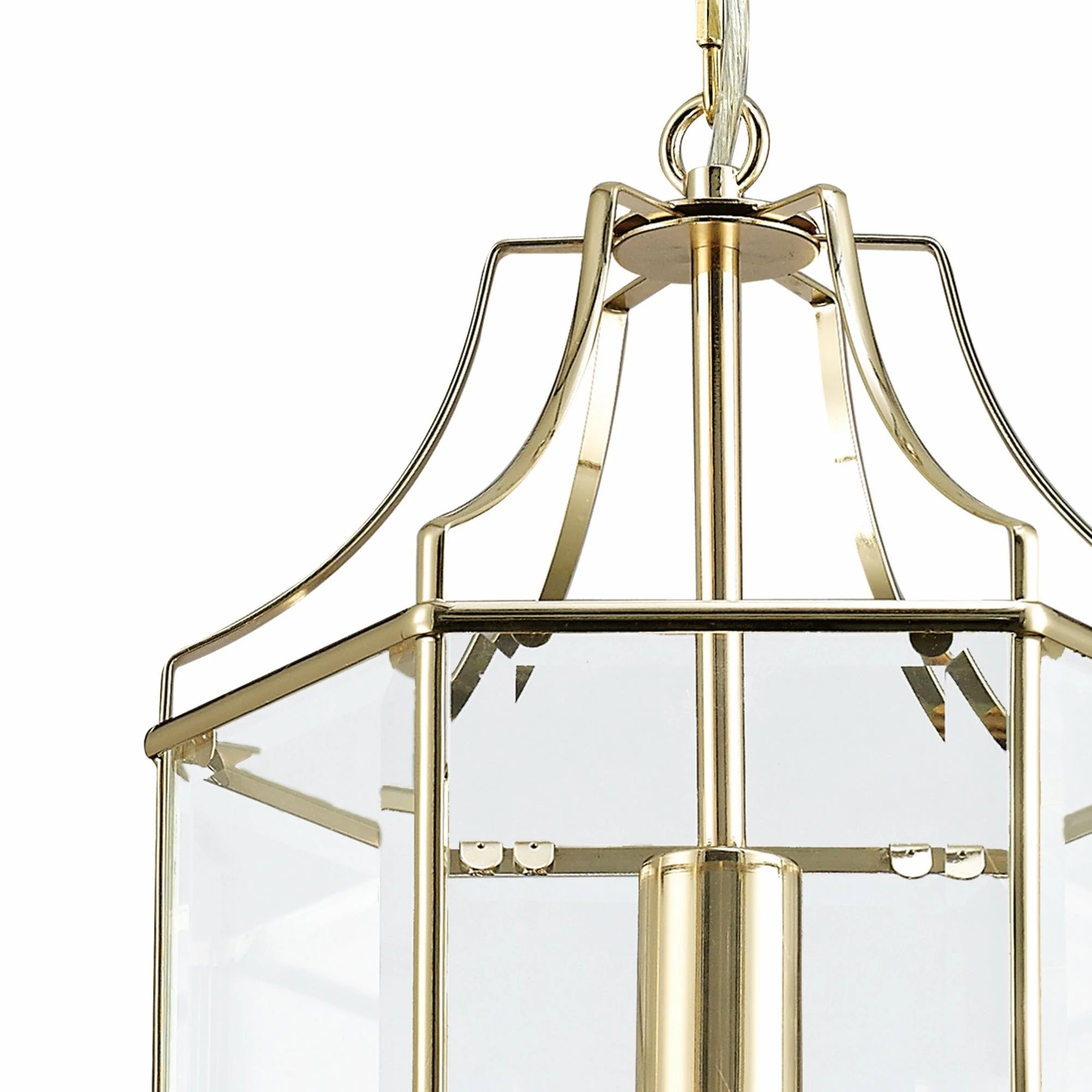 Payton 1 Light Hexagonal Pendant French Gold/Polished Chrome/Clear Glass - Image 5