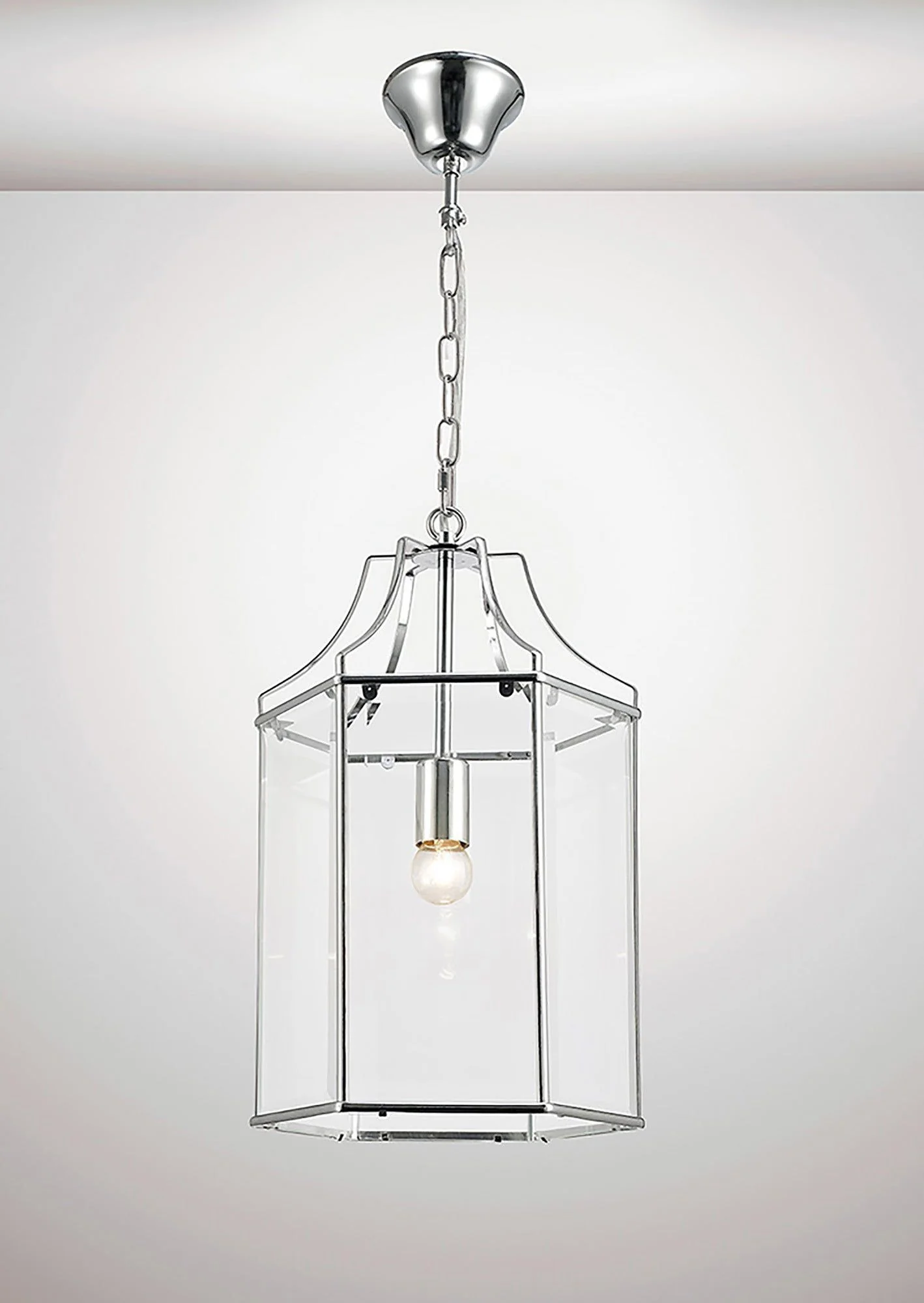 Payton 1 Light Hexagonal Pendant French Gold/Polished Chrome/Clear Glass - Image 9