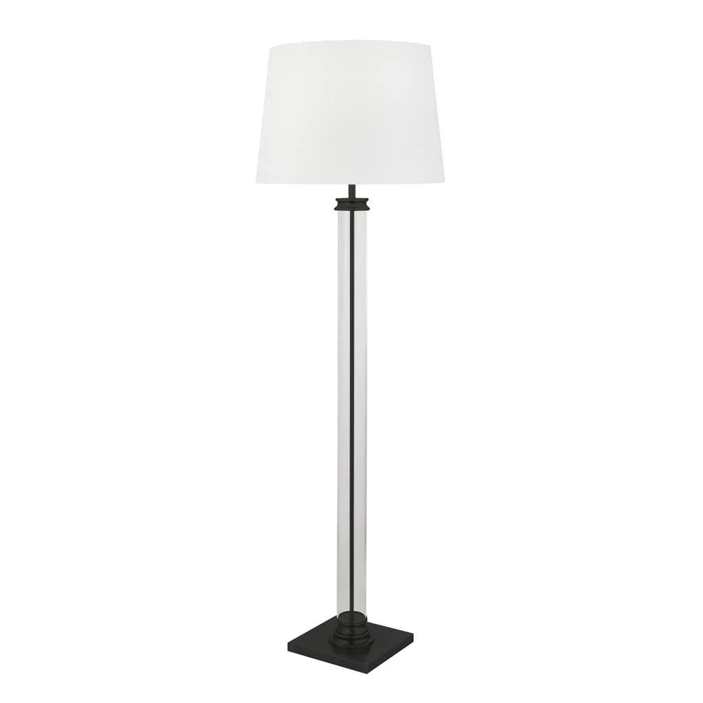 Pedestal Floor Lamp - Antique Brass/Black/Satin Silver E27 - Image 5