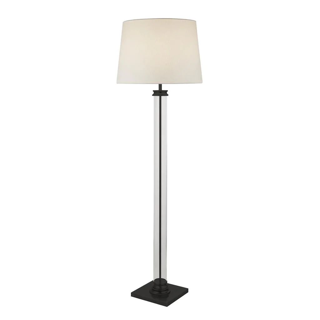 Pedestal Floor Lamp - Antique Brass/Black/Satin Silver E27 - Image 6