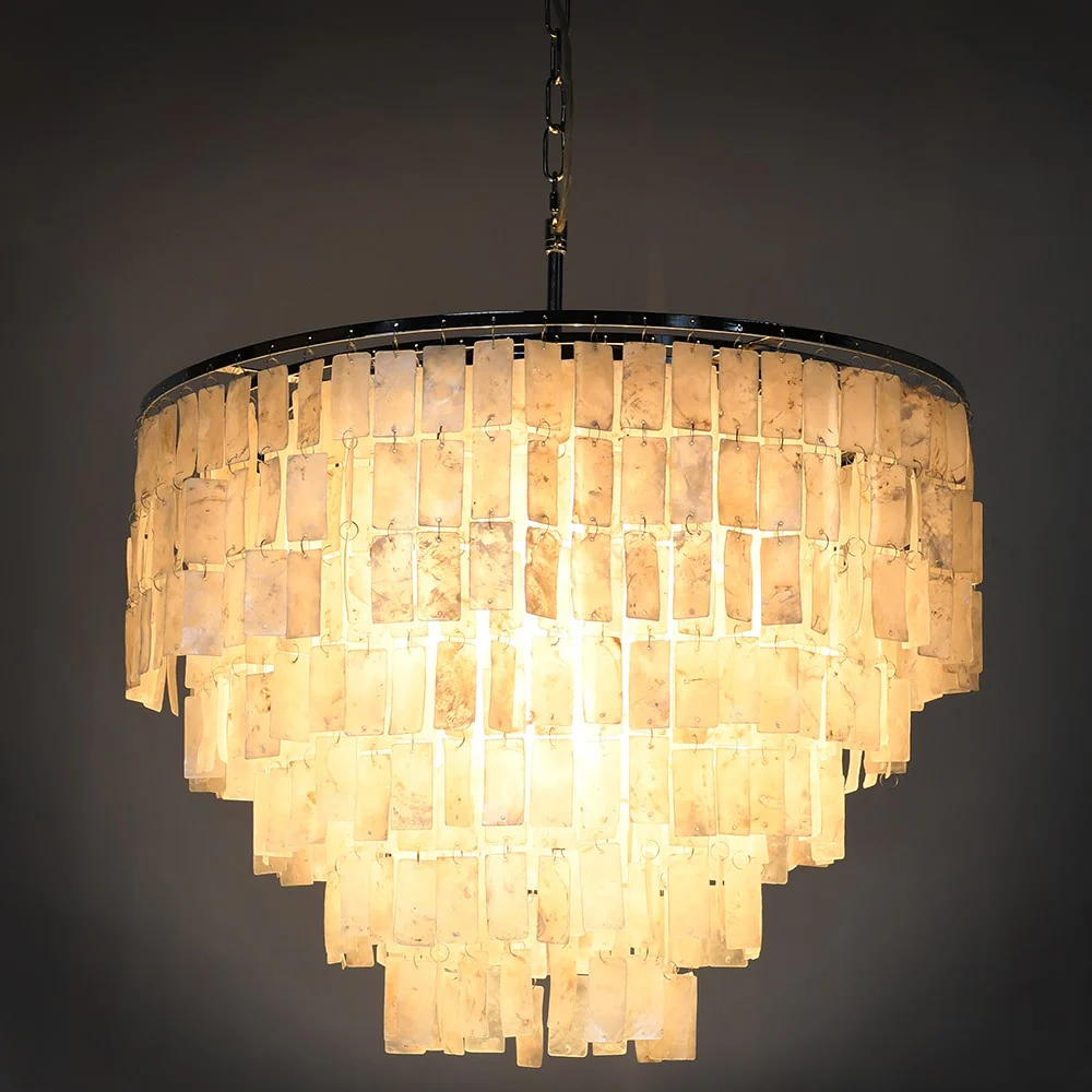 Peebles Hand Made Layered Shell Chandelier - Image 3