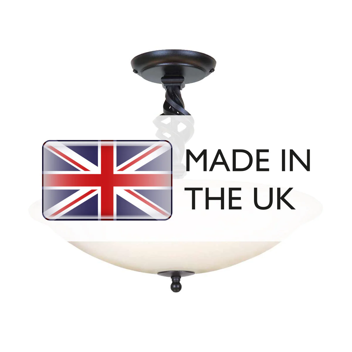 Pembroke 3 Light Semi-Flush - Black/ Black & Gold - Image 2