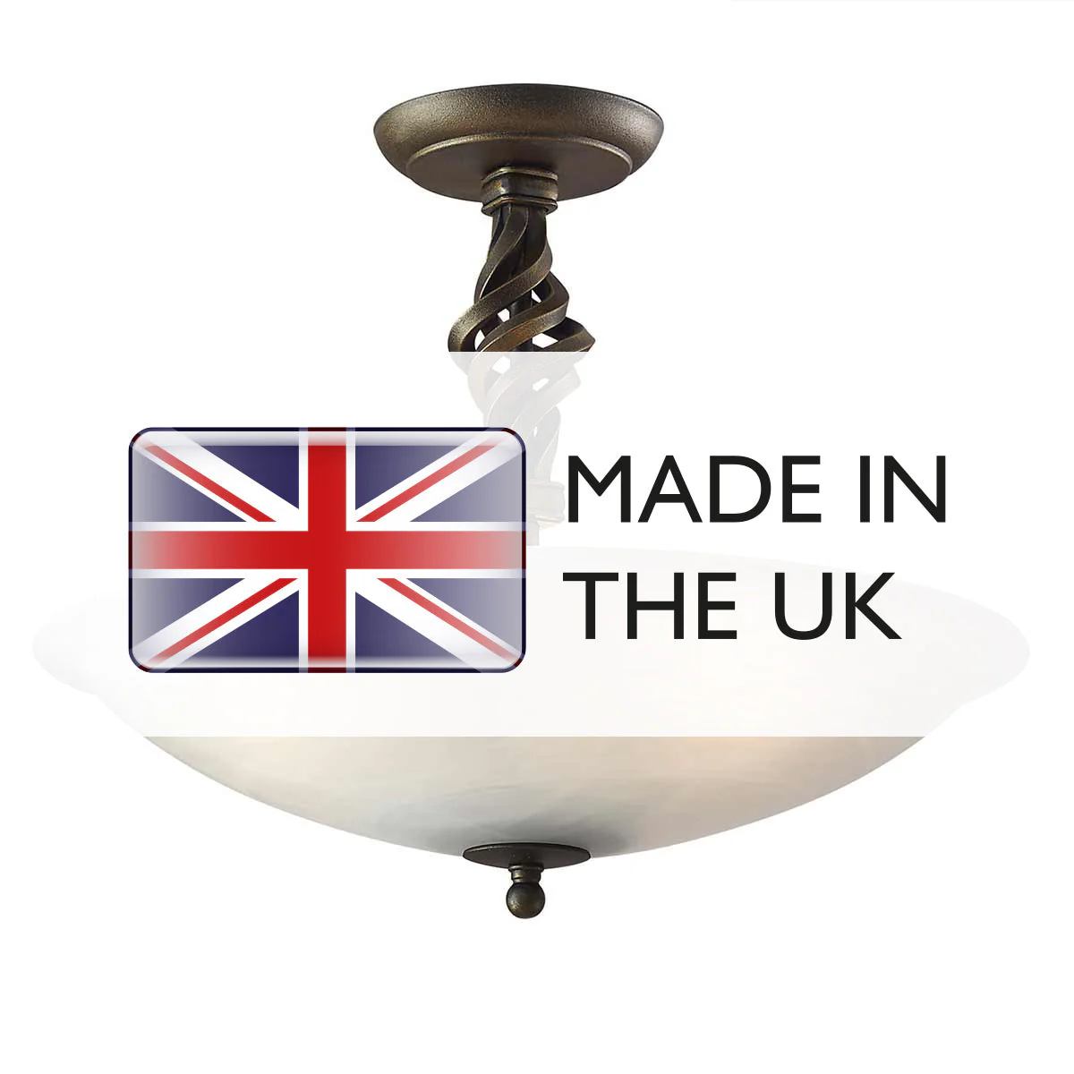 Pembroke 3 Light Semi-Flush - Black/ Black & Gold - Image 7