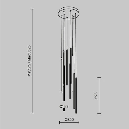 Pendant Lamp Light Stick - Brass/ Black Finish - Image 3