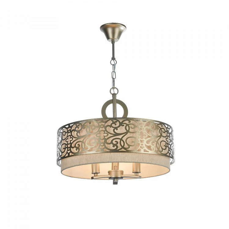 Venera 3lt Pendant Lamp | Brass/Linen - Image 2