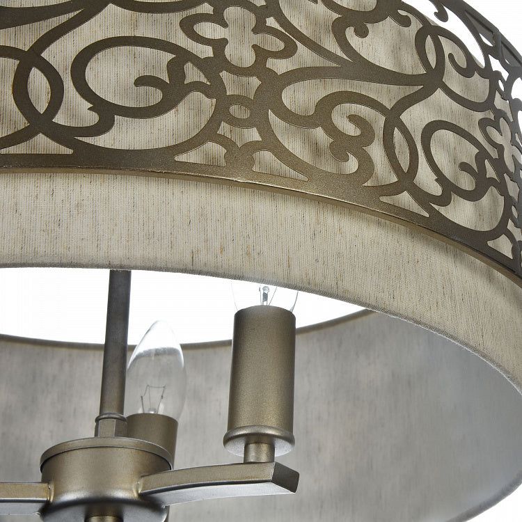 Venera 3lt Pendant Lamp | Brass/Linen - Image 3