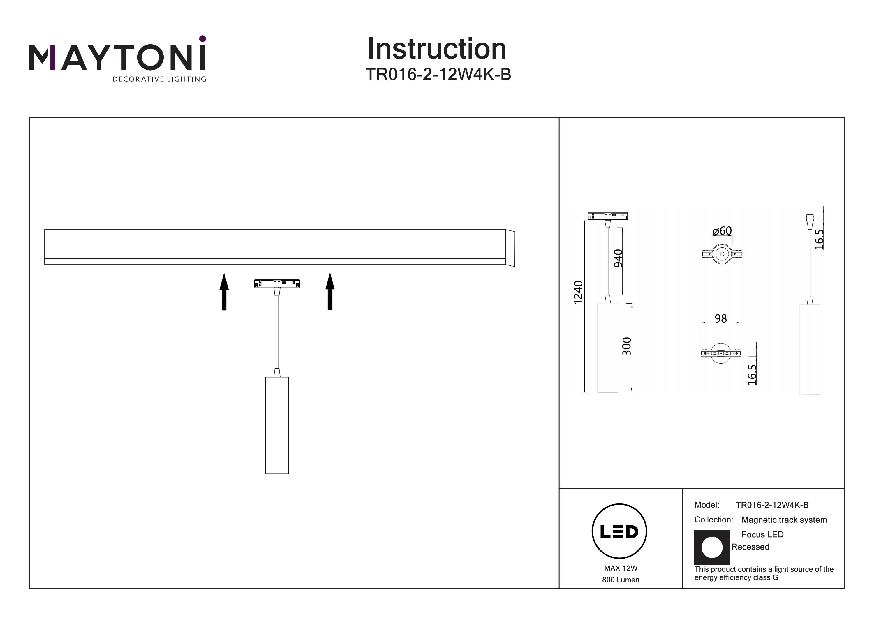 Pendant track luminaire Focus Led S35 12W 24° - Image 12