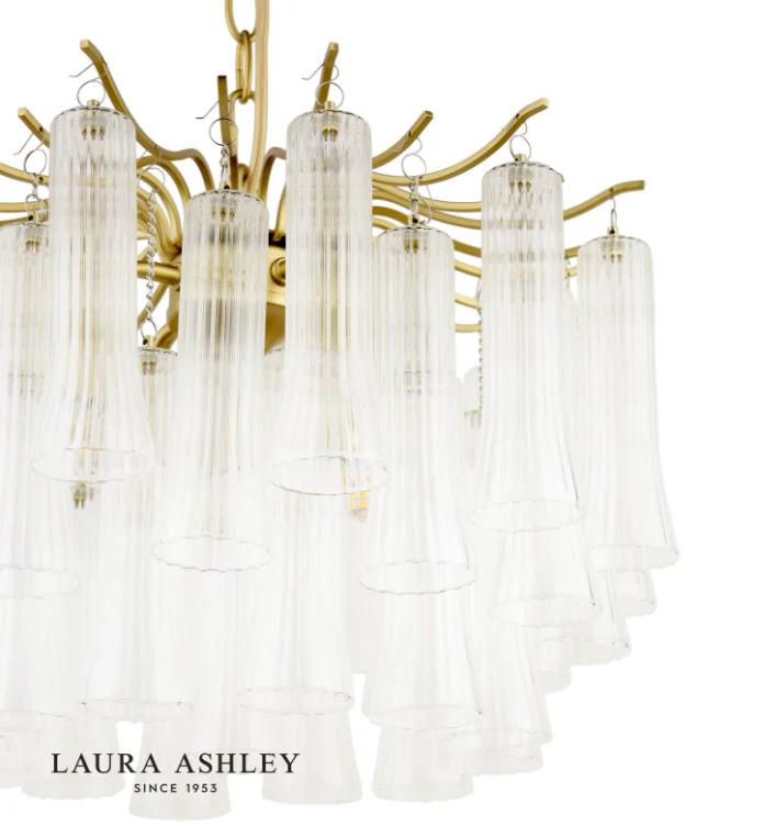Penlee 4 Light Pendant Matt Antique Brass and Ribbed Glass - Image 3