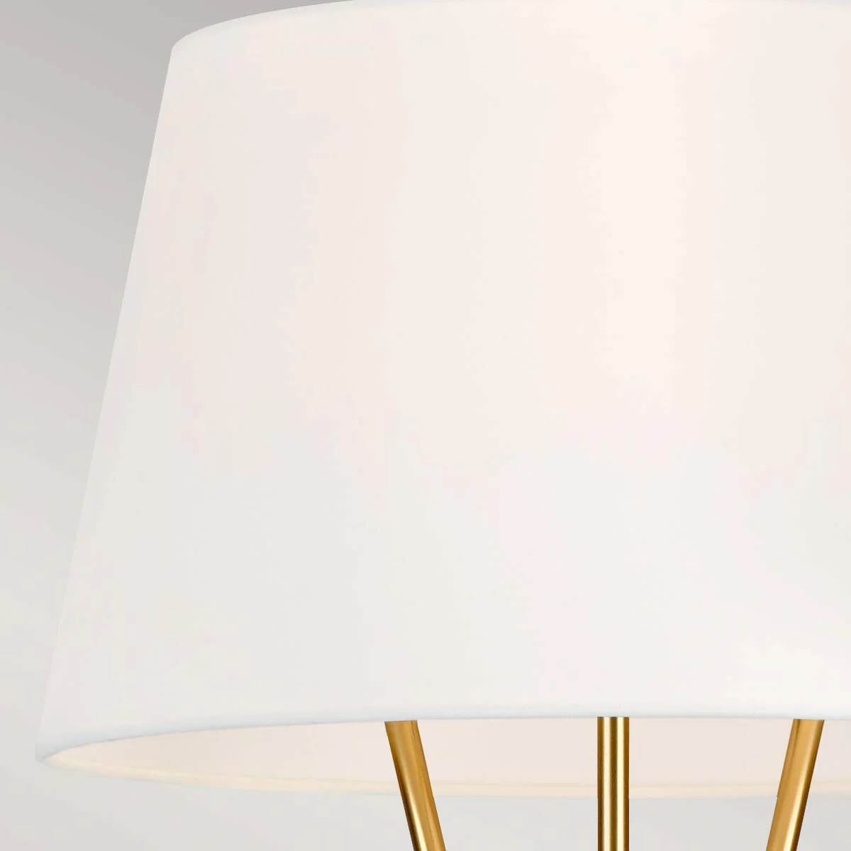 Penny 1 Light Floor Lamp - Burnished Brass/Polished Nickel with White Shade E27 - Image 4