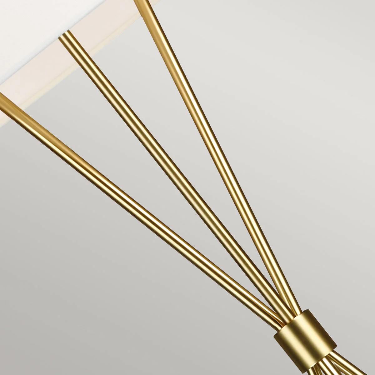 Penny 1 Light Floor Lamp - Burnished Brass/Polished Nickel with White Shade E27 - Image 5