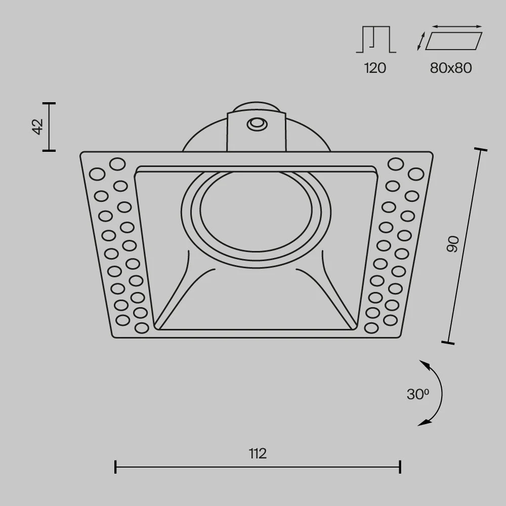 Dot Square Downlight Dot GU10 1x10W- Various Sizes - Image 3