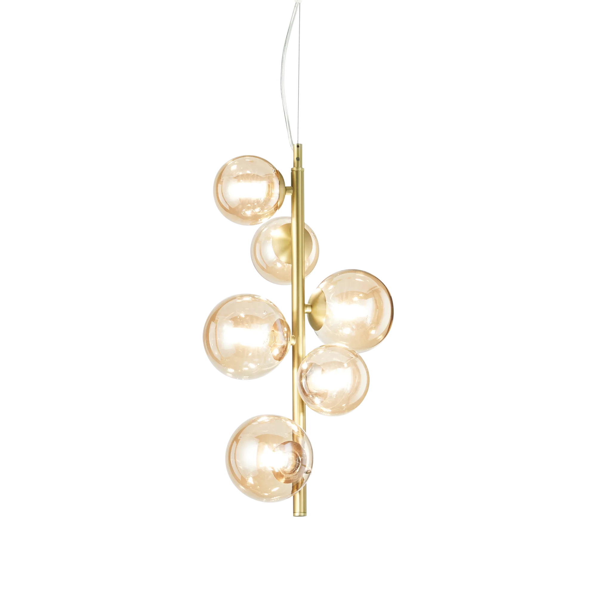 Perlage Centre Ceiling Light Fitting - Brass/Black Finish - Image 2