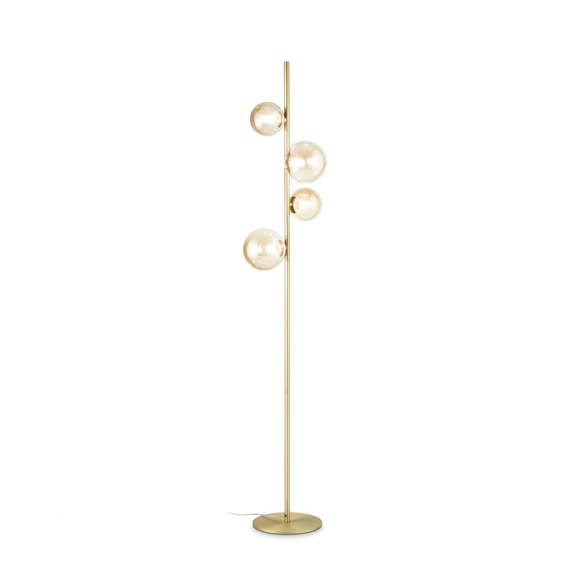 Perlage Floor Lamp - Amber/ Brass/Black Finish - Image 3