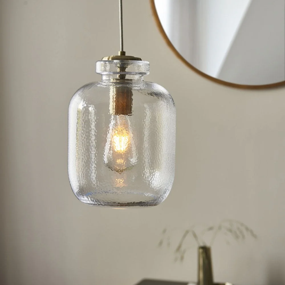 Perry 1Lt Clear Glass Bottle Pendant - Image 6