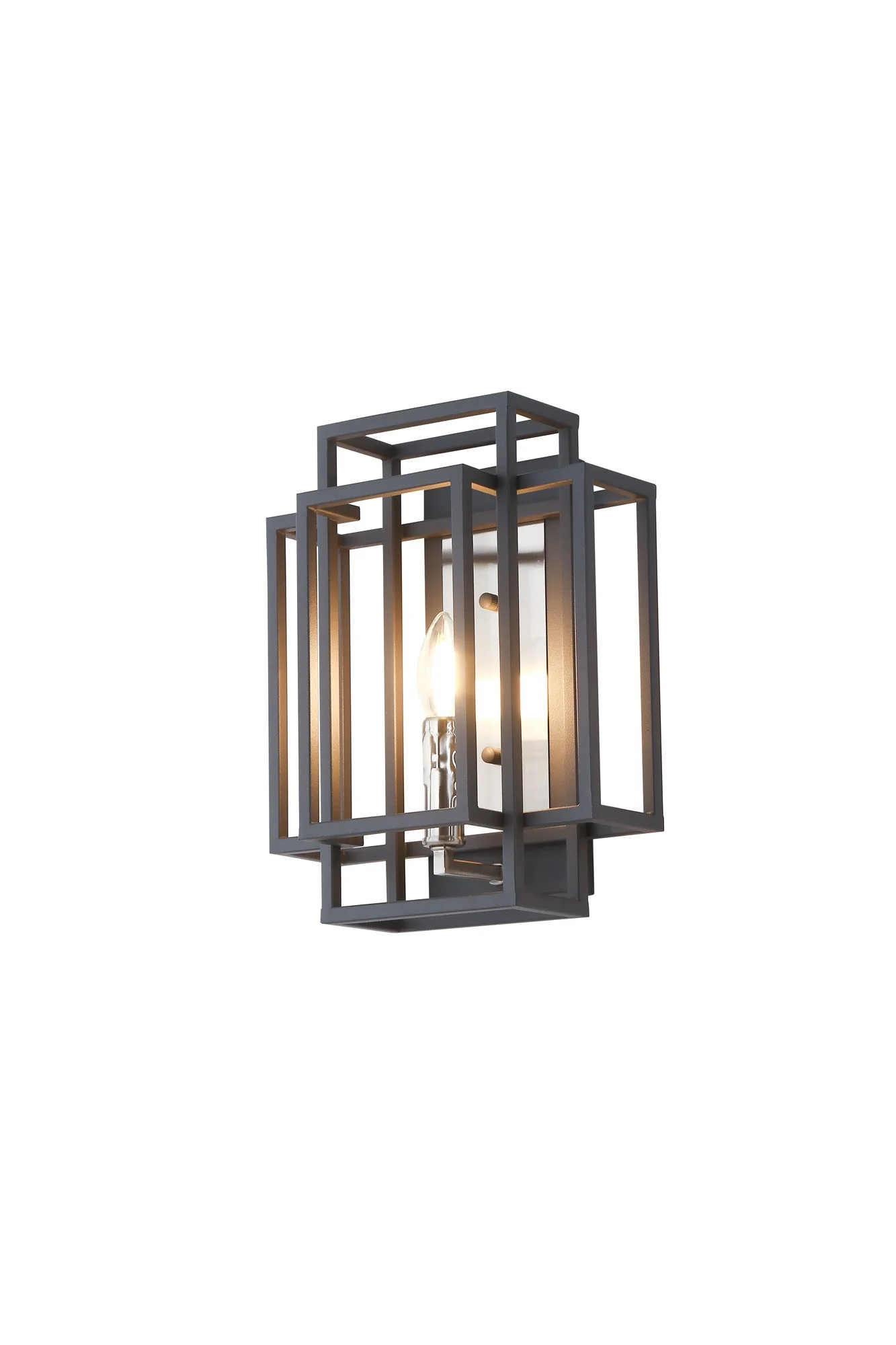 Pesaro Wall Lamp 1 Light E14, Anthracite & Satin Nickel/Black & Gold - Image 10