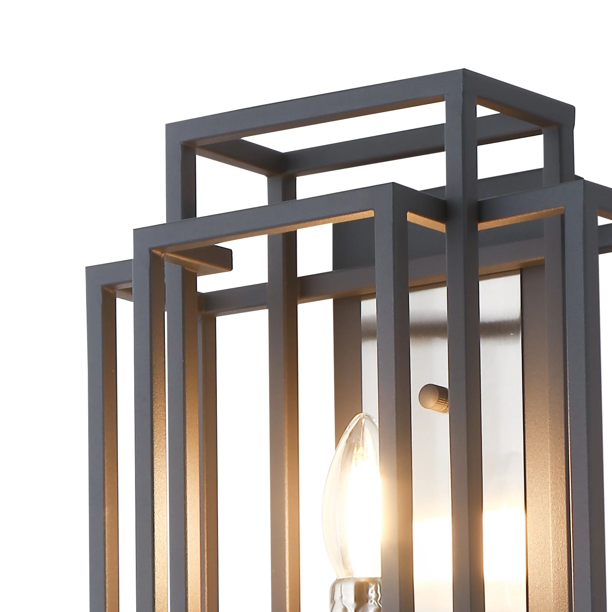 Pesaro Wall Lamp 1 Light E14, Anthracite & Satin Nickel/Black & Gold - Image 4