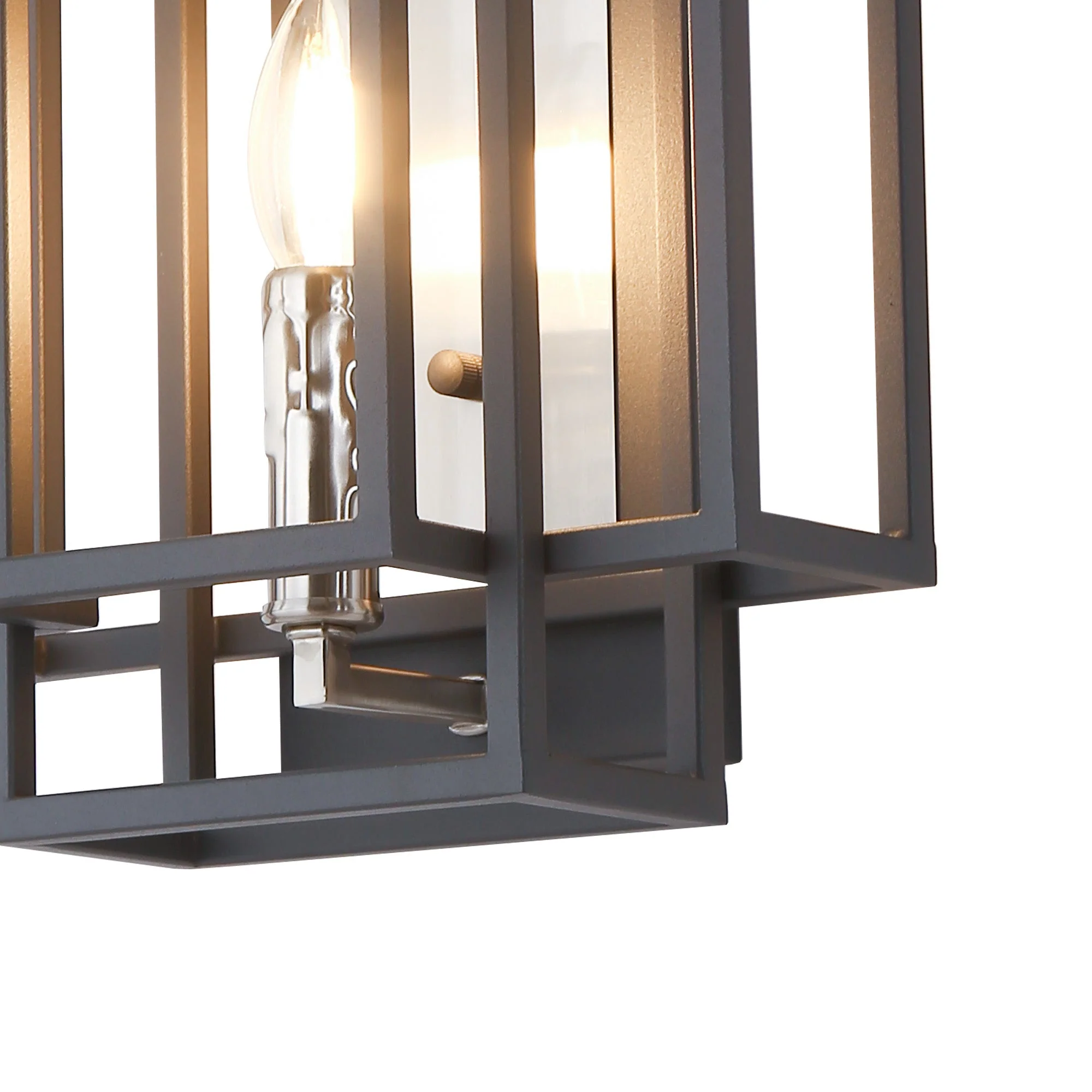 Pesaro Wall Lamp 1 Light E14, Anthracite & Satin Nickel/Black & Gold - Image 5
