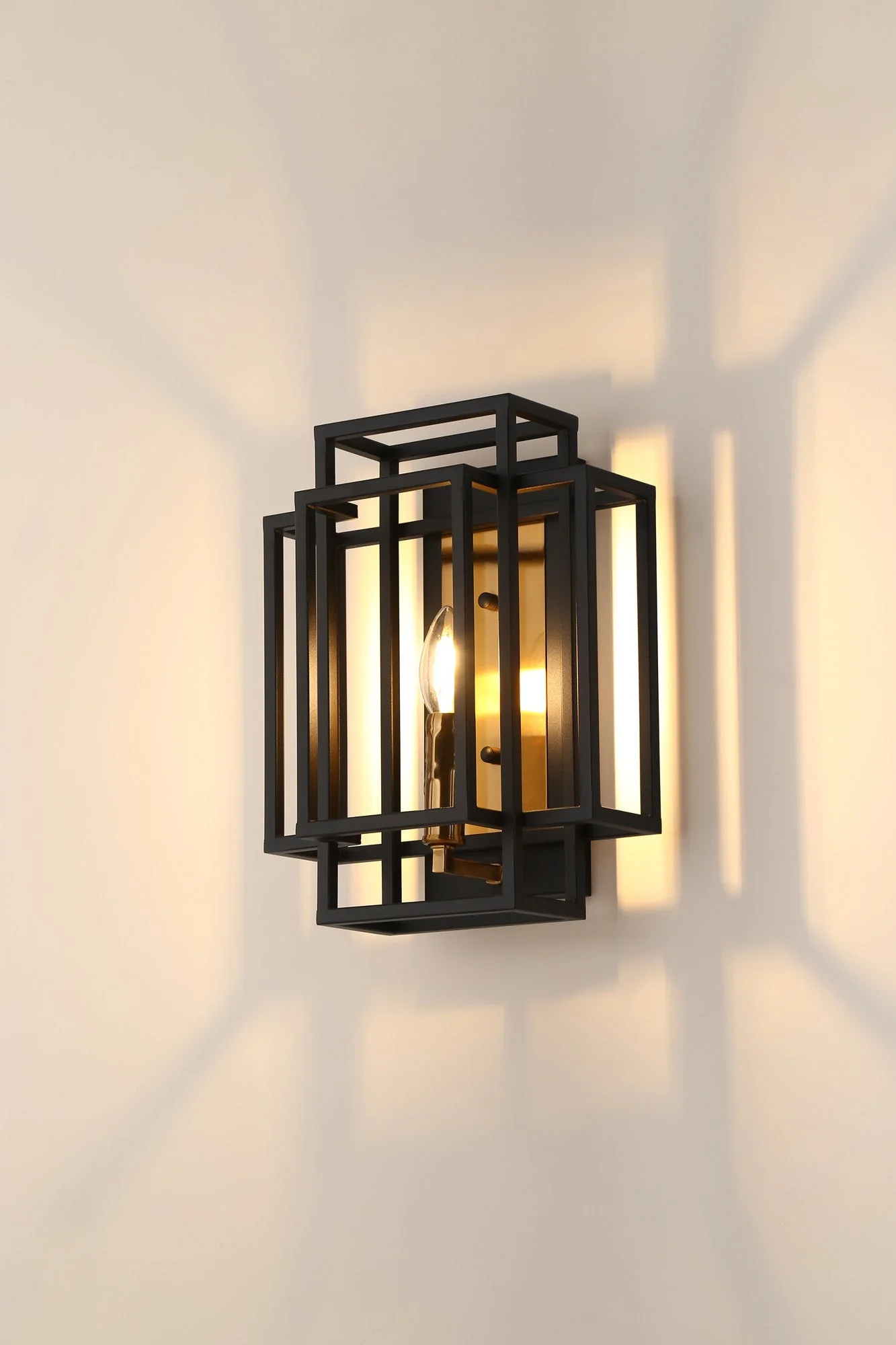 Pesaro Wall Lamp 1 Light E14, Anthracite & Satin Nickel/Black & Gold - Image 6
