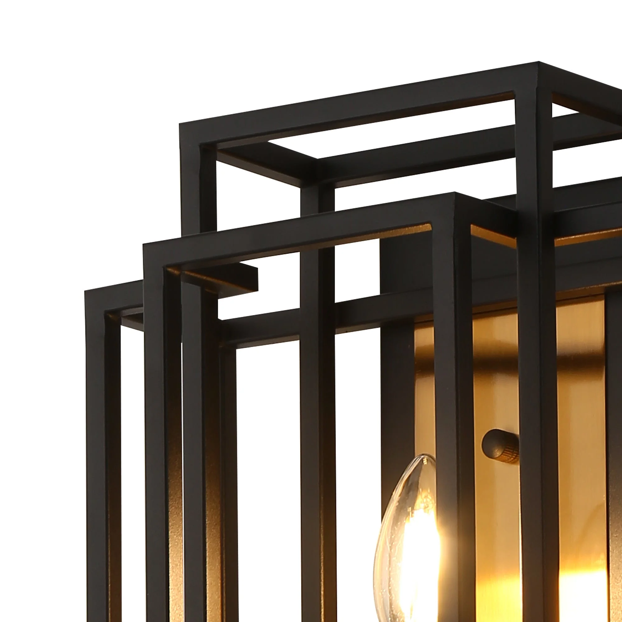 Pesaro Wall Lamp 1 Light E14, Anthracite & Satin Nickel/Black & Gold - Image 8