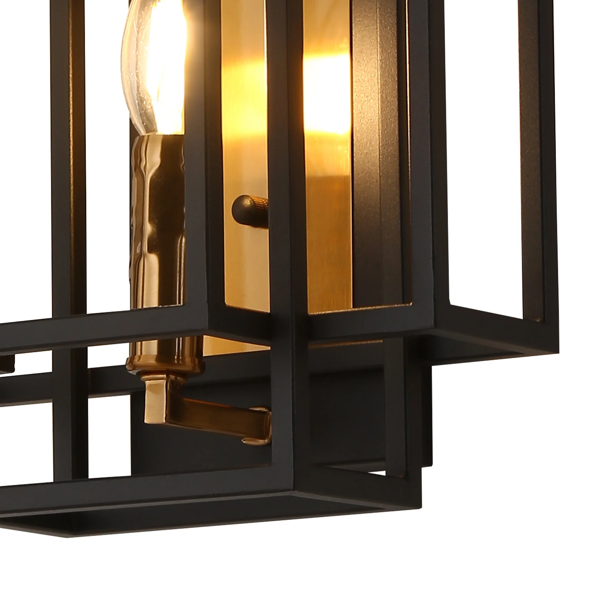 Pesaro Wall Lamp 1 Light E14, Anthracite & Satin Nickel/Black & Gold - Image 9