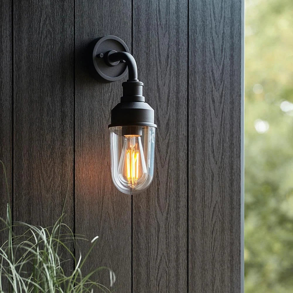 Petrov Modern Black Outdoor Wall Light IP44 - Image 2