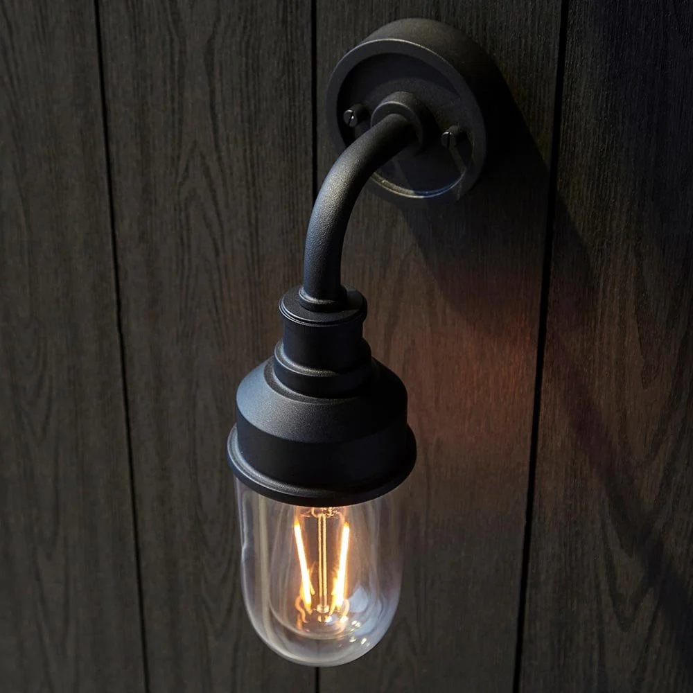 Petrov Modern Black Outdoor Wall Light IP44 - Image 3