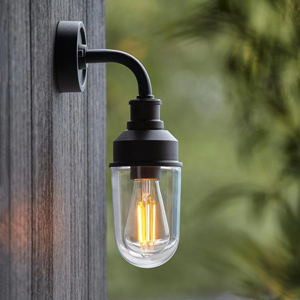 Petrov Modern Black Outdoor Wall Light IP44 - Image 4