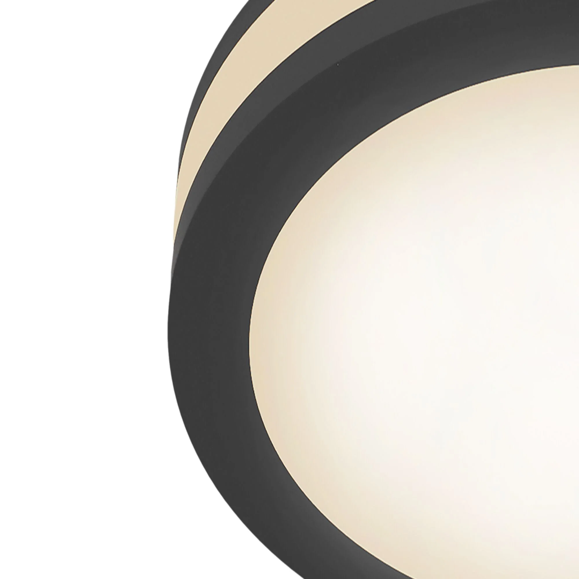 Phanton Rectangle/Round LED Flush Ceiling Light - Black/White Finish - Image 3
