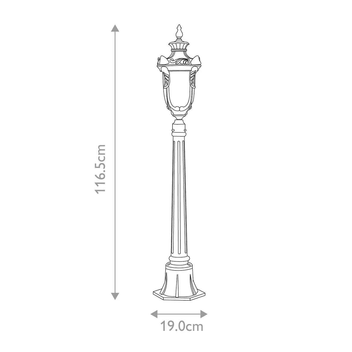 Philadelphia 1/3Lt Pillar - Old Bronze IP44 E27 - Image 9