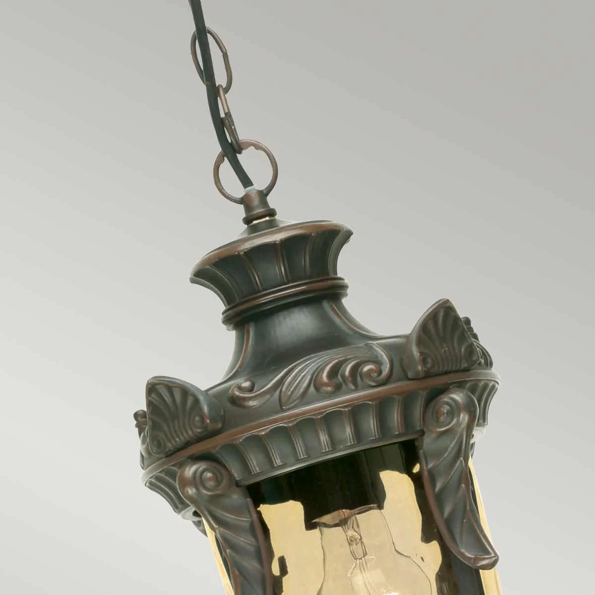 Philadelphia 1 Light Medium Chain Lantern - Old Bronze IP44 E27 - Image 2
