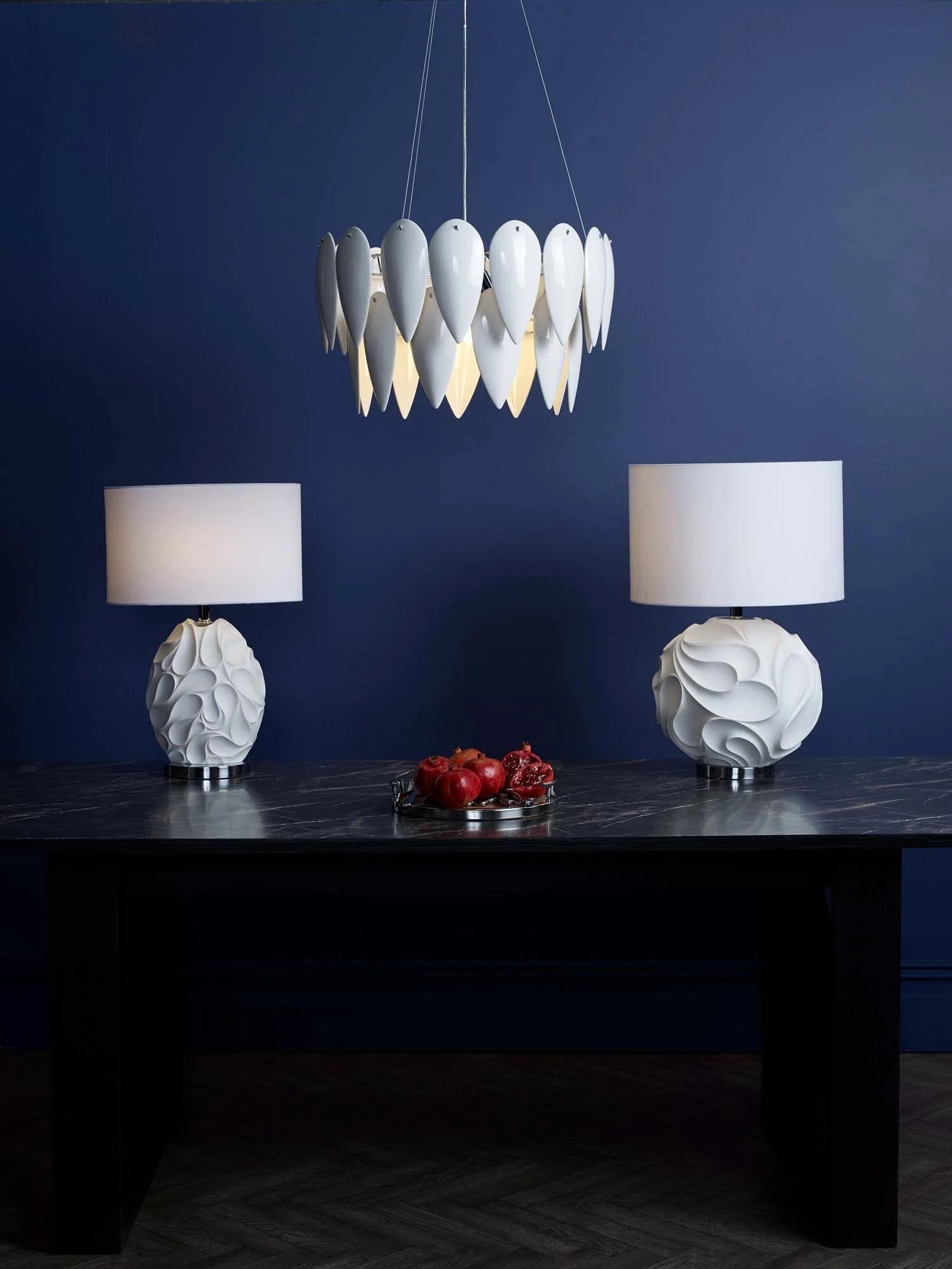 Phillipa 3 Light Centre Ceiling Light White Ceramic & Polished Chrome - Image 3